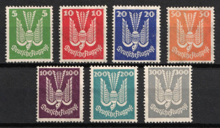 1924 Weimar Republic, Germany, Airmail (Mi. 344 x - 350 x, Full Set, CV $750)