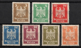 1924 Weimar Republic, Germany (Mi. 355 x - 361 x, Full Set, CV $50)