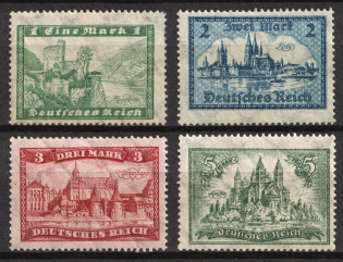 1924-27 Weimar Republic, Germany (Mi. 364 x - 367 x, Full Set, CV $120)