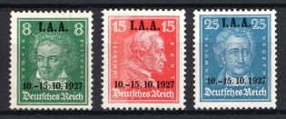 1927 Weimar Republic, Germany (Mi. 407 - 409, Full Set, CV $80)