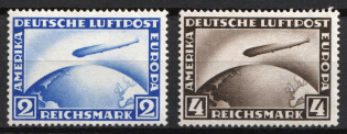 1928 Weimar Republic, Germany, Airmail (Mi. 423 - 424, Full Set, CV $100)