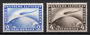 1928 Weimar Republic, Germany, Airmail (Mi. 423 - 424, Full Set, CV $470)