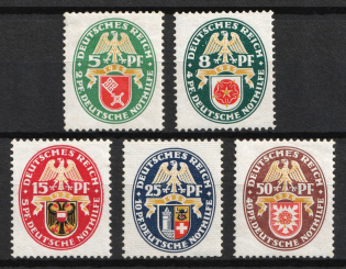 1929 Weimar Republic, Germany (Mi. 430 - 434, Full Set, CV $150)