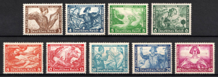 1933 Third Reich, Germany (Mi. 499 A - 507 A, Full Set, CV $530)