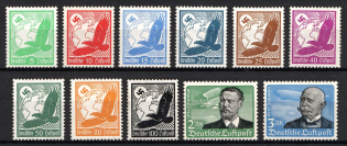 1934 Third Reich, Germany, Airmail (Mi. 529 - 539, Full Set, CV $120)