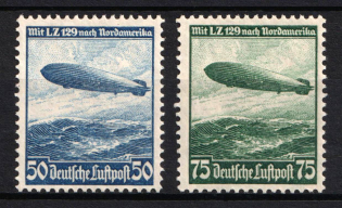 1936 Third Reich, Germany, Airmail (Mi. 606 X - 607 X, Full Set, CV $60)