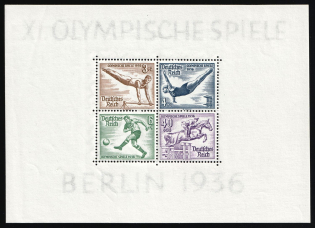 1936 Third Reich, Germany, Souvenir Sheet (Mi. Bl. 5 X, CV $170, MNH)