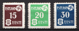 1941 Estonia, German Occupation, Germany (Mi. 1 y - 3 y, Full Set, CV $30)