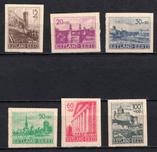1941 Estonia, German Occupation, Germany (Mi. 4 U - 9 U, Full Set, Imperforate, CV $70)