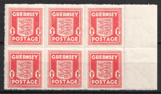 1941 1p Guernsey, German Occupation, Germany, Block (Mi. 2 av, Margin, CV $110, MNH)