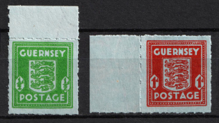 1942 Guernsey, German Occupation, Germany (Mi. 4 - 5, Full Set, Margins, CV $70, MNH)