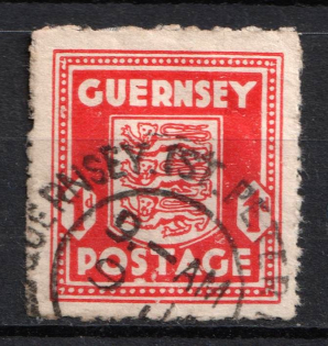 1943 1p Guernsey, German Occupation, Germany (Mi. 2 bv, Used, CV $30)