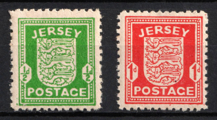 1941-42 Jersey, German Occupation, Germany (Mi. 1 x - 2 x, Full Set, Signed, CV $30, MNH)
