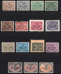 1940 General Government, Germany, Official Stamps (Mi. 1 - 15, Full Set, Used, CV $60)