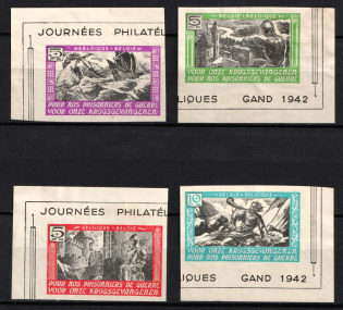 Belgian Flemish Legion, Germany (Unissued stamps, Full Set, Imperforate, Corner Margins, Sheet Inscriptions)
