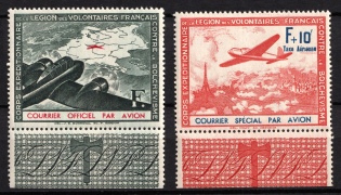 1941 French Legion, Germany, Airmail (Mi. II - III, Full Set, Margins, CV $60, MNH)