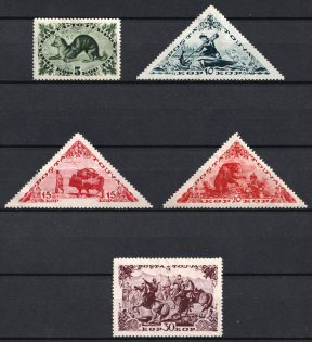 1941 Tannu Tuva, Russia (Zv. 112 - 116, Full Set, Signed, CV $250)
