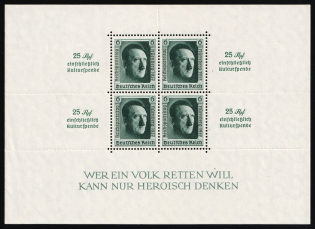 1937 Third Reich, Germany, Souvenir Sheet (Mi. Bl. 8, CV $60)