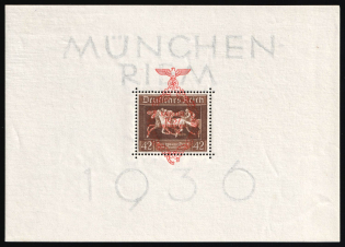 1937 Third Reich, Germany, Souvenir Sheet (Mi. Bl. 10, CV $80)
