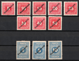 1919 Republic of German-Austria, Postage Due Stamps (Full Set)