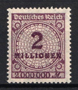 1923 2Mio Weimar Republic, Germany (Roller Printing, MNH)