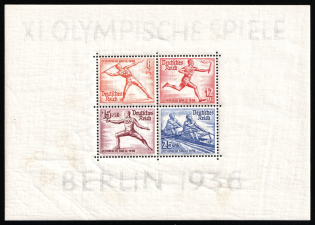 1936 Third Reich, Germany, Souvenir Sheet (MNH)