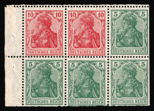 1919 Weimar Republic, Germany, Se-tenant, Zusammendrucke, Block (MNH)