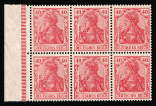 1921 Weimar Republic, Germany, Se-tenant, Zusammendrucke, Block (MNH)