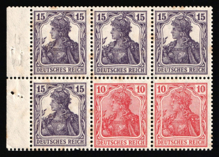 1918-19 German Empire, Germany, Se-tenant, Zusammendrucke, Block