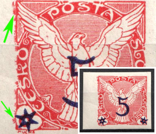 1926 5h on 6h Czechoslovakia (Full Set, Signed, Retouch of Frame)