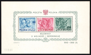 1948 Poland, Souvenir Sheet, Airmail (Plate Number '11941')