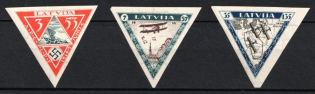 1933 Latvia, Airmail (Imperforate, Full Set)