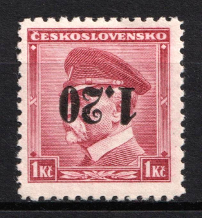 1938 1.20kc Occupation of Asch, Sudetenland, Germany (INVERTED Overprint)