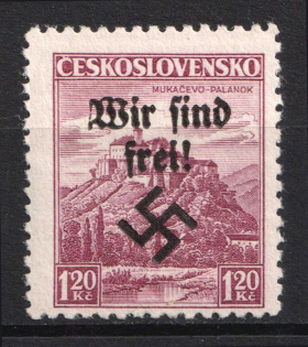 1938 1.20kc Occupation of Rumburg, Sudetenland, Germany (Signed)