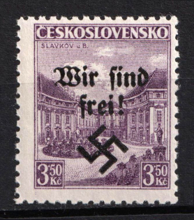 1938 3.50kc Occupation of Rumburg, Sudetenland, Germany