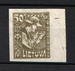 1921 50Sk Lithuania (Imperforate, Margin)