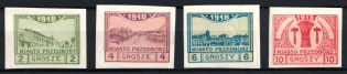 1918 Przedborz, Poland, World War I Local Provisional Issue (Full Set, Imperforate)