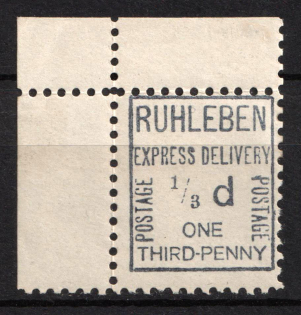 1915 1/3d Berlin, Ruhleben - Germany Local Post, Private City Mail, Express Delivery, DP Camp, Displaced Persons Camp (Corner Margin, Signed)