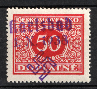 1938 50h Occupation of Karlsbad, Sudetenland, Germany (Signed)