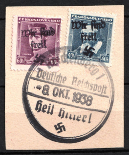 1938 Occupation of Reichenberg on piece, Sudetenland, Germany