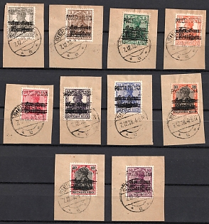 1918 Sieradz Local Issue, Poland (Full Set, On piece, SIERADZ Postmark)
