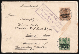1916 (7 Jun) Eastern Lands, German Occupation, Germany, Censored Cover from Vilnius to Dresden franked with 3pf and 5pf