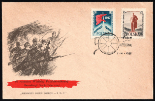 1957 (7 Nov) '40th anniversary of the Great October Socialist Revolution', First Day Cancellation Cover frranked with Full Set 60gr-2.5zl