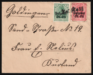 1918 Eastern Lands, German Occupation, Germany, Cover to Goldingen franked with 5pf and 10pf