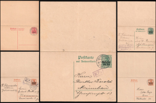 1916-18 Eastern Lands, German Occupation, Germany, Censored Double Postal Stationery Postcards