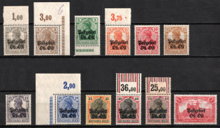 1916-18 Eastern Lands, German Occupation, Germany (Full Set, Margins, Plate Numbers, Signed)