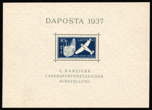 1937 Danzig Gdansk, Germany, Souvenir Sheet