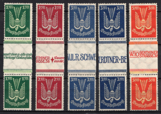 1922 Weimar Republic, Germany, Airmail, Gutter Pairs (MNH)