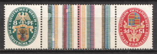 1928 Weimar Republic, Germany, Gutter Pair, Se-tenant, Zusammendrucke (MNH)