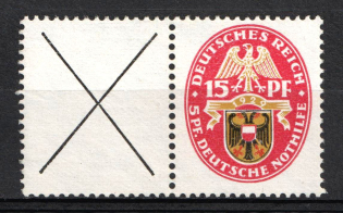 1929 15pf Weimar Republic, Germany, Se-tenant, Zusammendrucke (MNH)